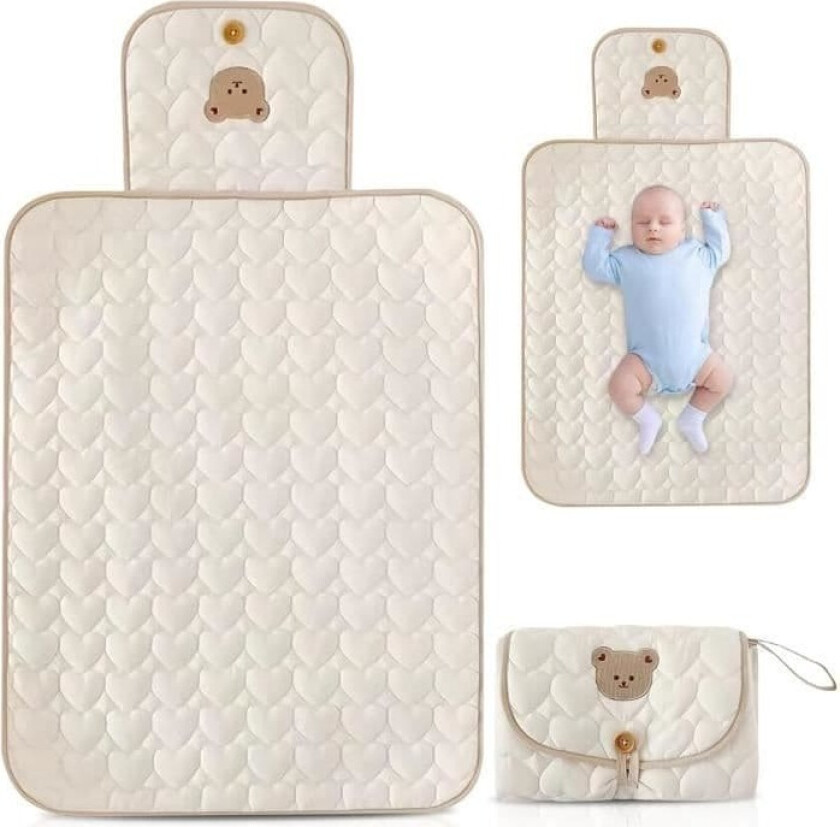 Bærbar stellematte: 70 x 50 cm reisestellematte, Baby'ness stellematte, bærbar bleiematte