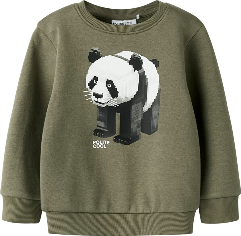 Collegegenser - NmmSigurt - Dusty Olive - - 4 år (104) - Collegegenser