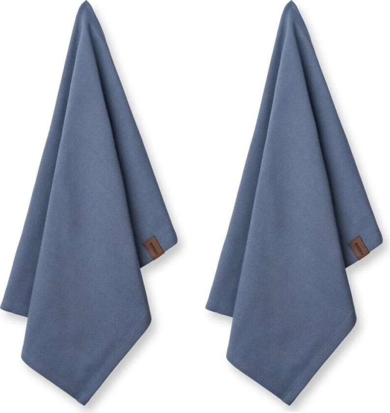 økologisk kjøkkenhåndkle 45 x 70 cm 2-pakning Blue stone