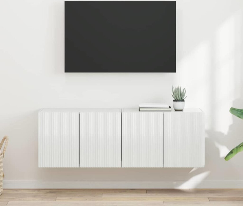 TV Veggskap Veggmontert 2 pcs Høyglanset hvit 59,5 x 31 x 40 cm