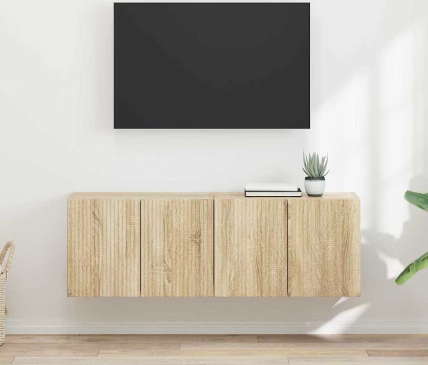 TV Veggskap 2 pcs Sonoma eik 59,5 x 31 x 40 cm Konstruert tre