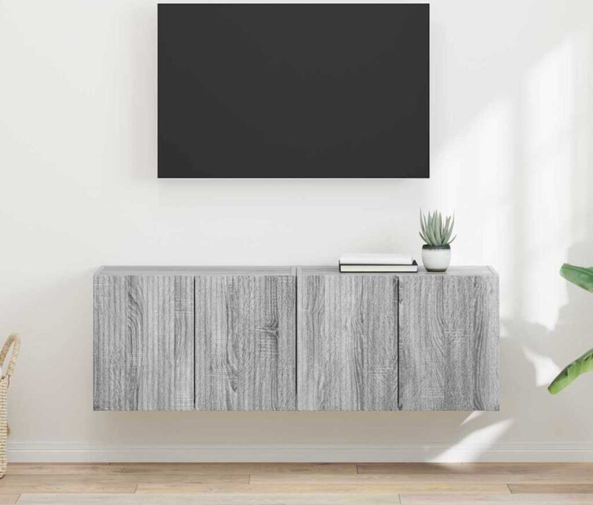 TV Veggskap 2 pcs Grå Sonoma 59,5 x 31 x 40 cm Konstruert tre