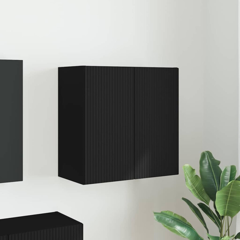 TV Veggskap Veggmontert Svart 59,5 x 31 x 60 cm Konstruert tre