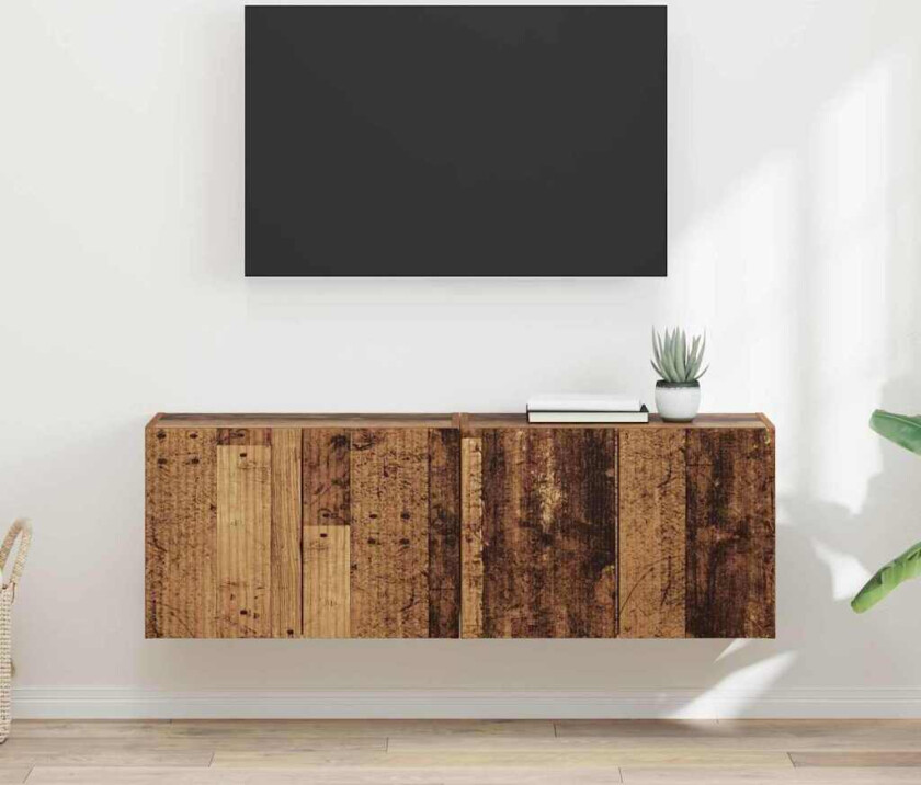 TV Veggskap 2 pcs Gamle tre 59,5 x 31 x 40 cm Konstruert tre