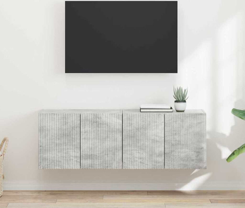 TV Veggskap 2 pcs Betonggrå 59,5 x 31 x 40 cm Konstruert tre