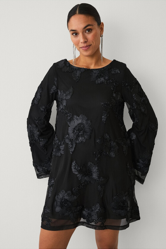 Kjole Wide Flowy Mini - Svart