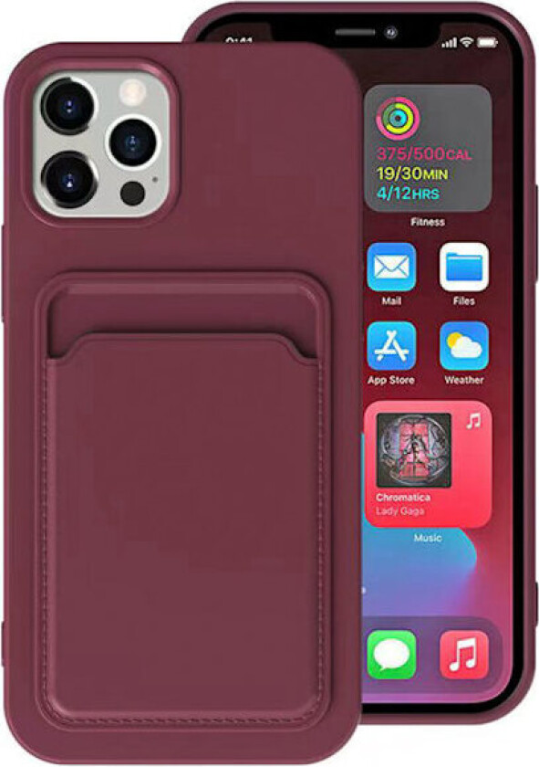 iPhone 13 - Deksel med Kortholder Vinrød