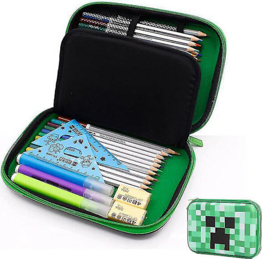 Minecraft Penal med Stor Kapasitet, Stor Penal, Blyantveske, Skoleutstyr Organizer