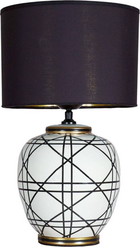 bordlampe New York, svart, høyde 60 cm, keramikk