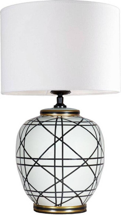 bordlampe New York, hvit, høyde 61 cm, keramikk