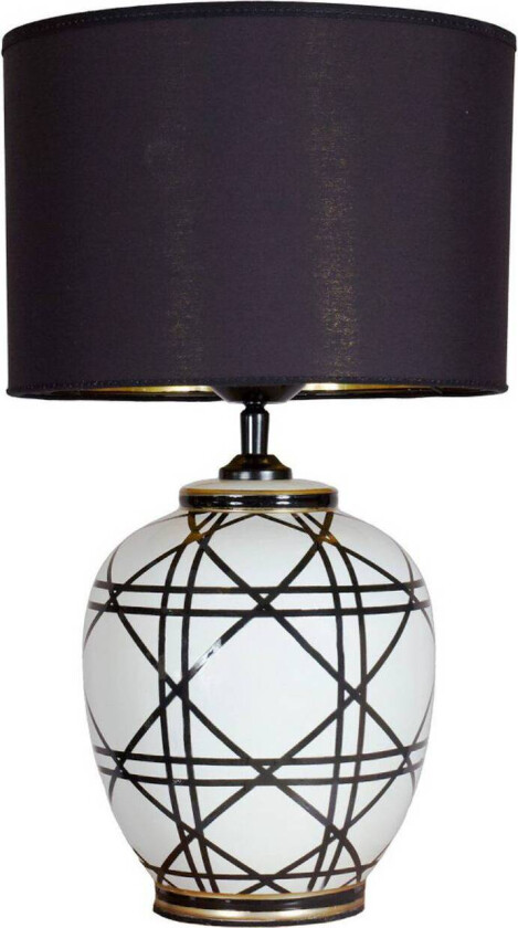 bordlampe New York, svart, høyde 45 cm, keramikk