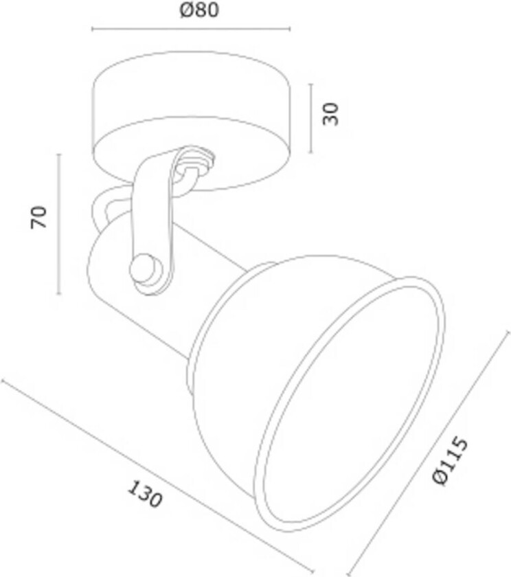 Vegglampe Trogir, beige, Ø 11,5 cm, metall