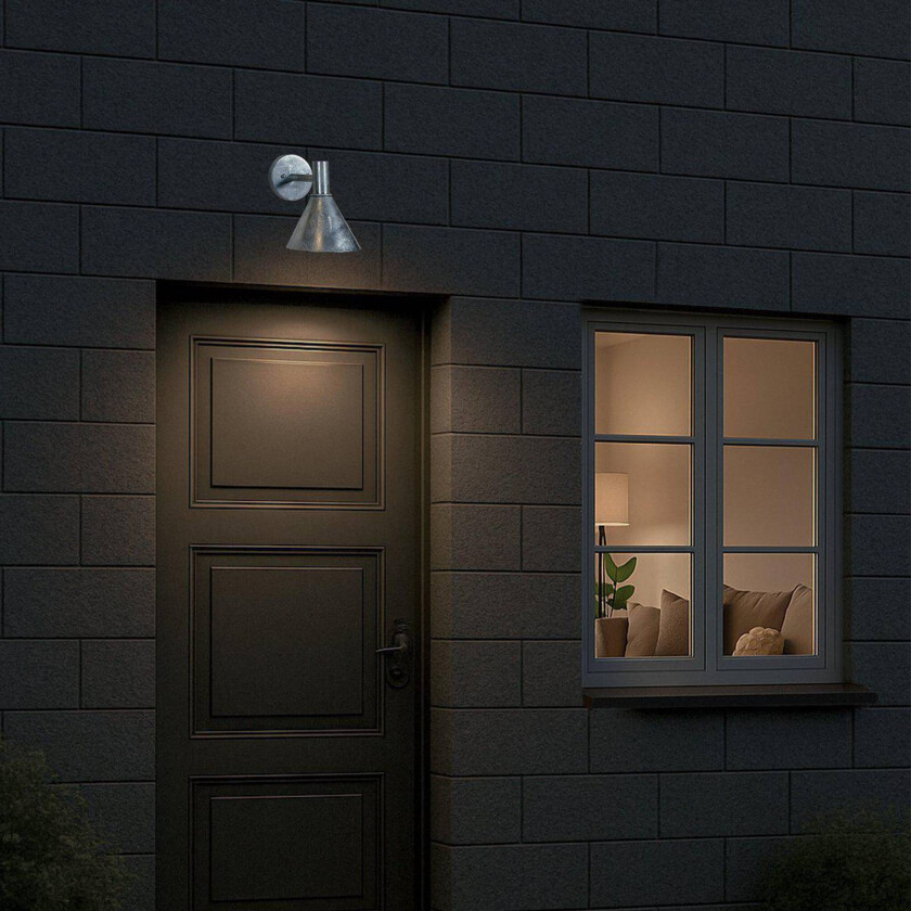 Utendørs vegglampe Mini-Tripp, sølvfarget, IP44, E27