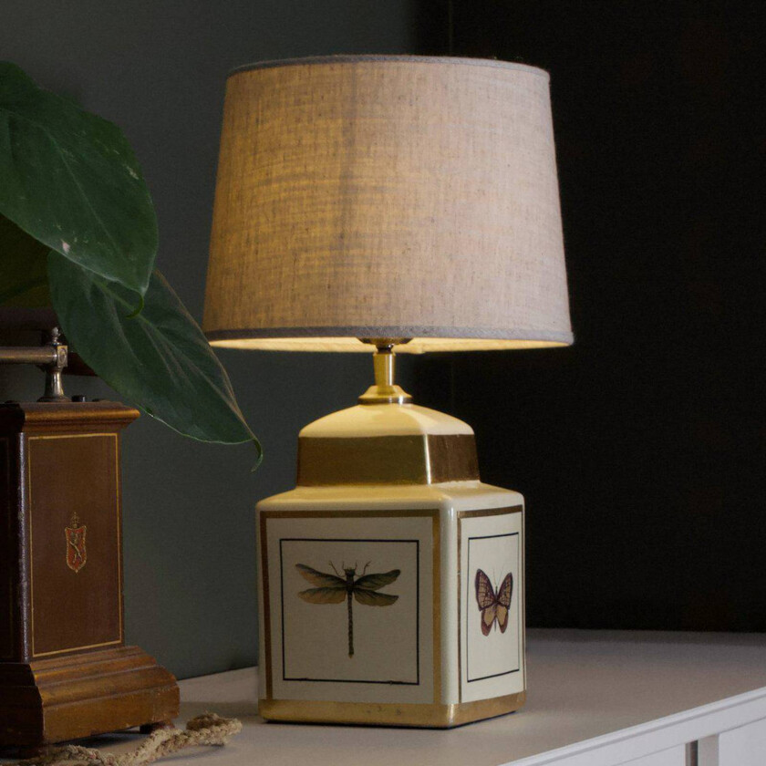 bordlampe Lucca, sand, høyde 45 cm, keramikk