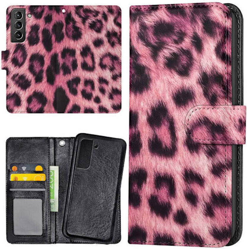 Samsung Galaxy S21 Plus - Lommebok Deksel Pink Leopard