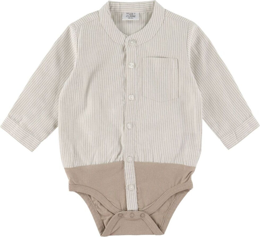 Skjorte L/æ - Bertil - Beige/Off White - - 68 - Langermet Body