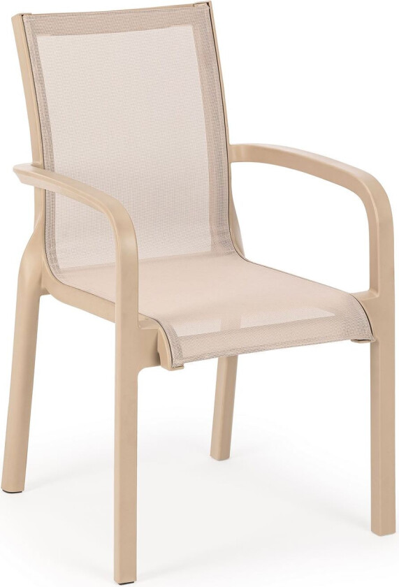 Hagestol i netting, m. armlener - ørkenbeige polypropylen