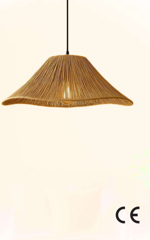 Mirae taklampe, justerbar høyde - beige makramé