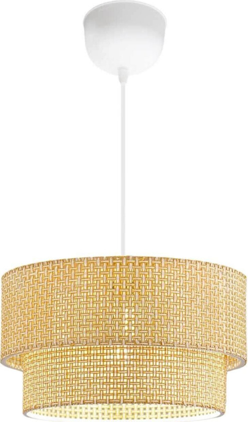 242005 taklampe - beige PVC og hvit plast