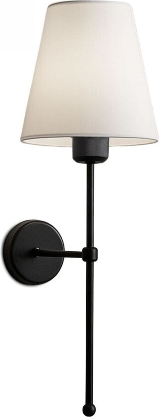 241966 vegglampe - kremfarget PVC og svart metall