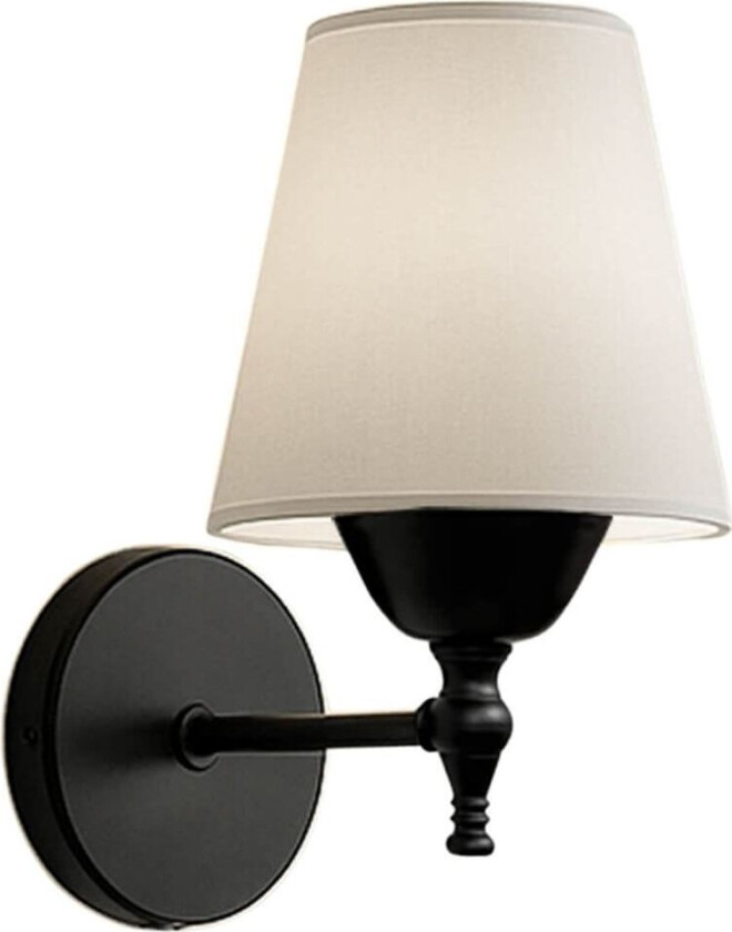 242014 vegglampe - kremfarget PVC og svart metall