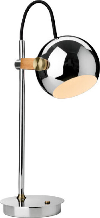 DC oppladdningsbar bordlampe, krom