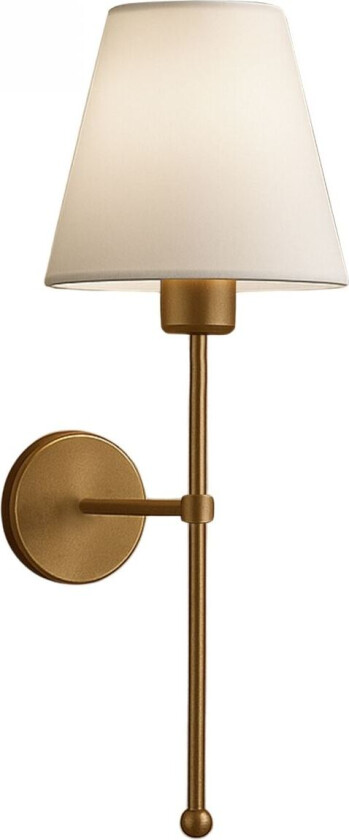 241968 vegglampe - kremfarget PVC og gullfarget metall