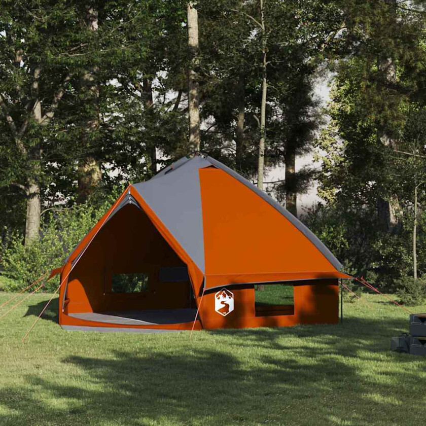 Teepee Telt med tak Grå og Oransje 490 x 410 x 210 cm
