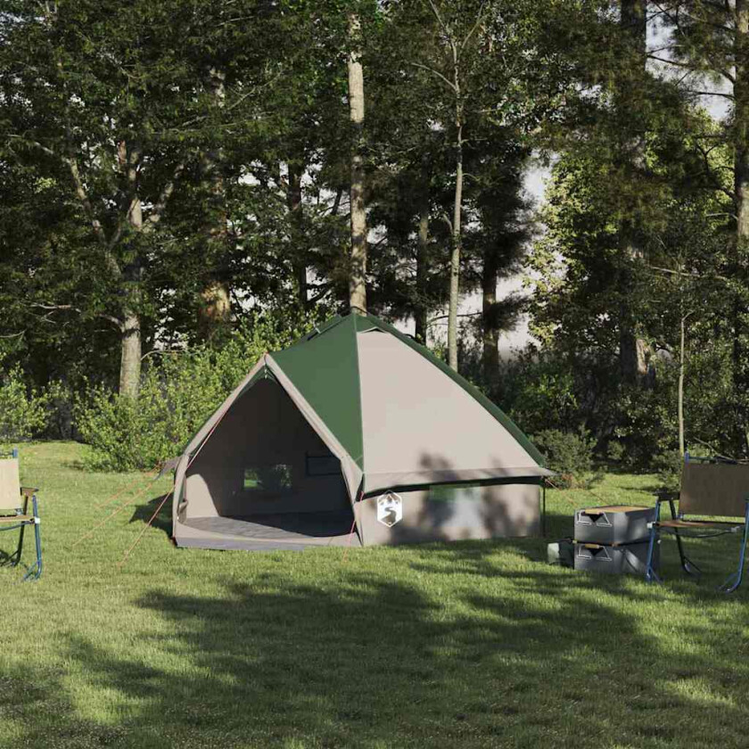 Teepee Telt med tak med lagring Grønn og Grå 490 x 410 x 210 cm