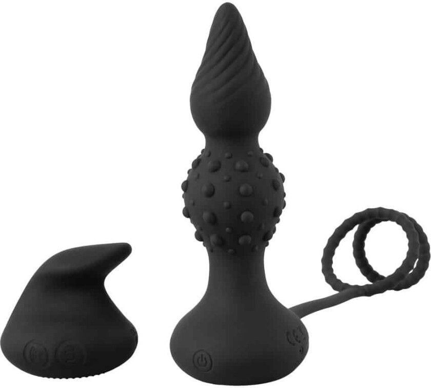 RC Butt Plug with Cock & Balls rings