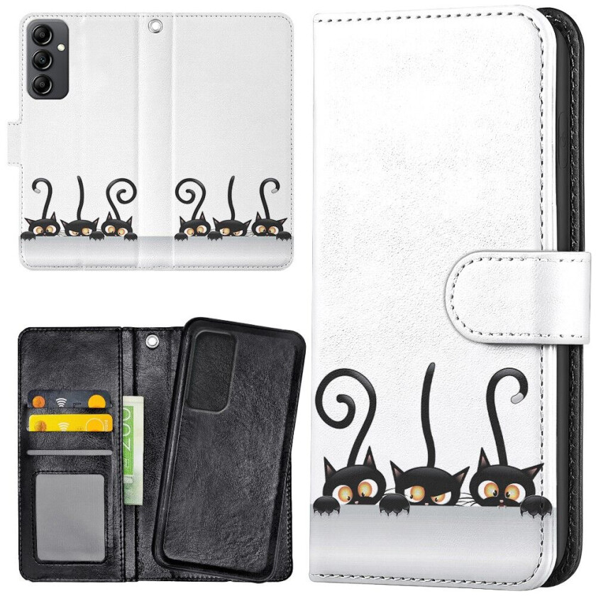 Samsung Galaxy S24 - Lommebok Deksel Svarte Katter