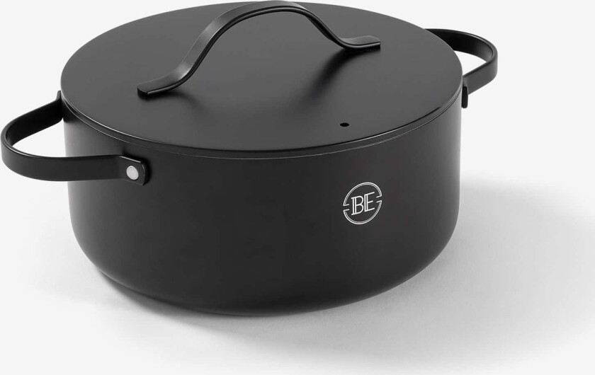 BE Living Essential Gryte m/lokk - Matt Svart / Ø28cm