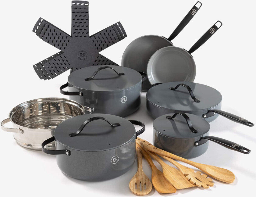 BE Living Essential Grytesett 20 deler - Metallisk Grå