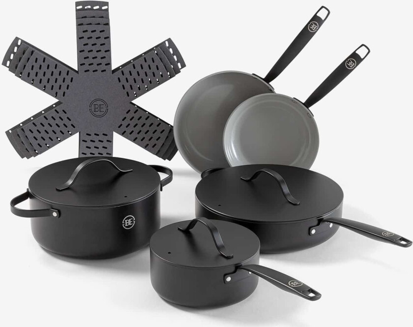 BE Living Essential Grytesett 12 deler - Matt Svart