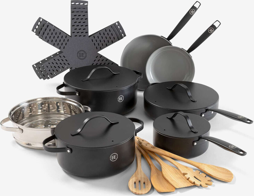BE Living Essential Grytesett 20 deler - Matt Svart
