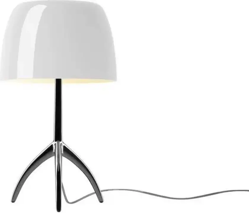 Lumiere Piccola bordlampe, krom/hvit, 35 cm