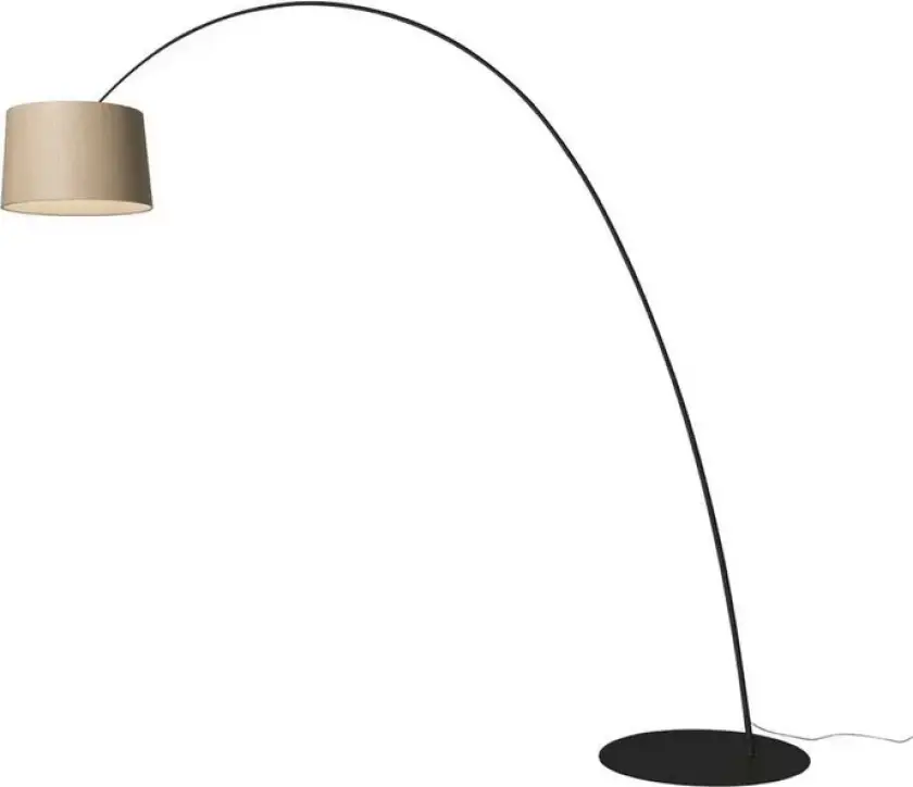 Twiggy Elle Wood gulvlampe, dimbar, tre/svart