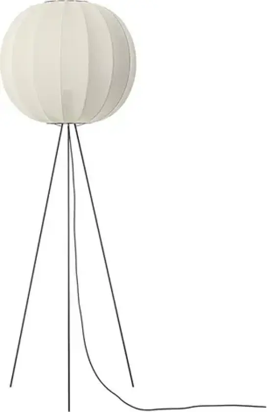 Knit-Wit 60 Round gulvlampe, høy 175 cm, hvit – håndlaget