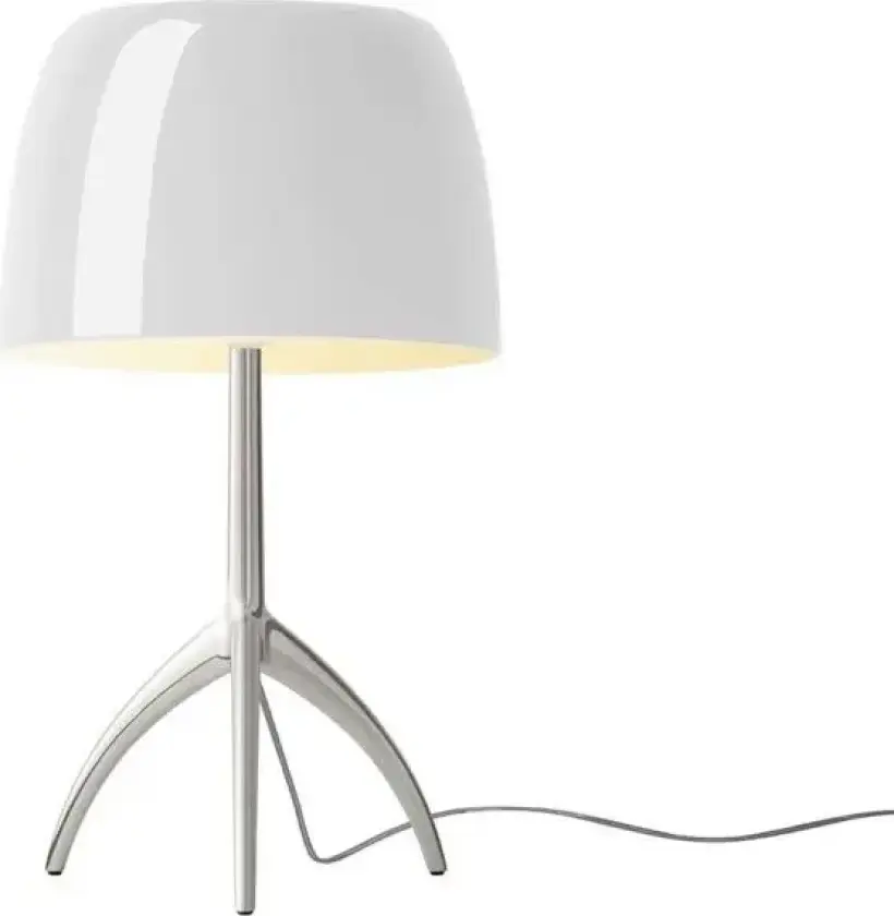 Lumiere Grande Bordlampe E27 Alu/Hvit Dimm.