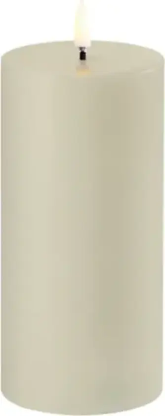 PILLAR LED-stearinlys, lysegrå Høyde 15 cm Voks