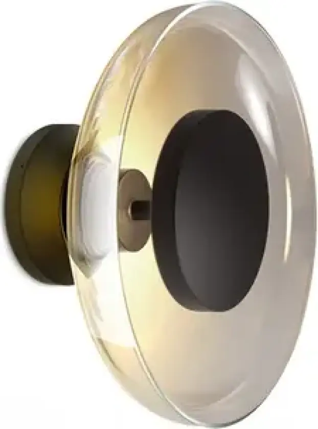 Aura Plus vegglampe med baldakin, gjennomsiktig røkt