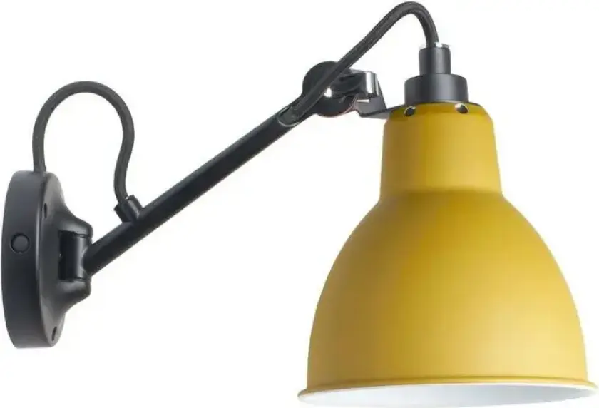 104 Vegglampe Svart/Gul