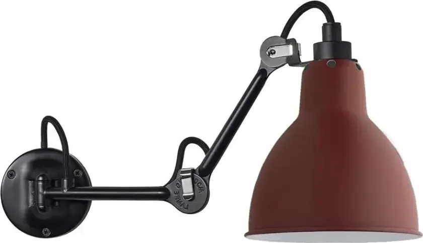 204 Vegglampe Svart/Rød