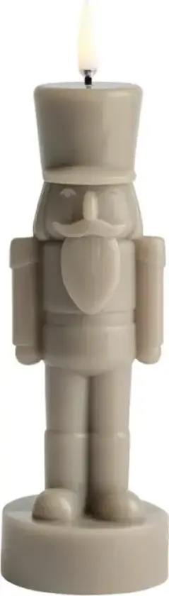 NUTCRACKER LED-stearinlys, sand, høyde 21 cm