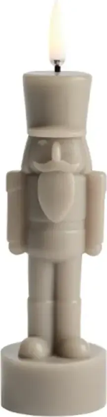 NUTCRACKER LED-stearinlys, sand, høyde 17 cm
