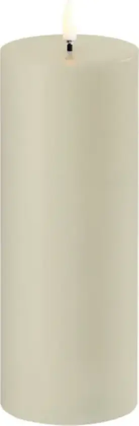 PILLAR LED-stearinlys, lysegrå Høyde 20 cm Voks