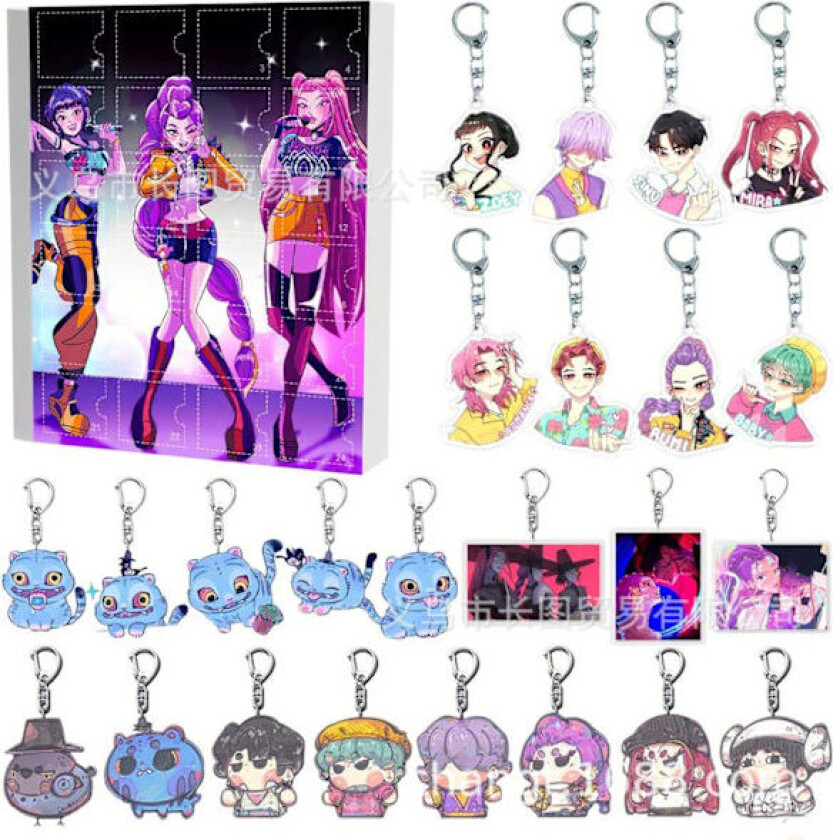 K-pop Demon Hunters Akryl Adventskalender Sett - 24 Dagers Overraskelsespakke for Fans og Barn{HH}