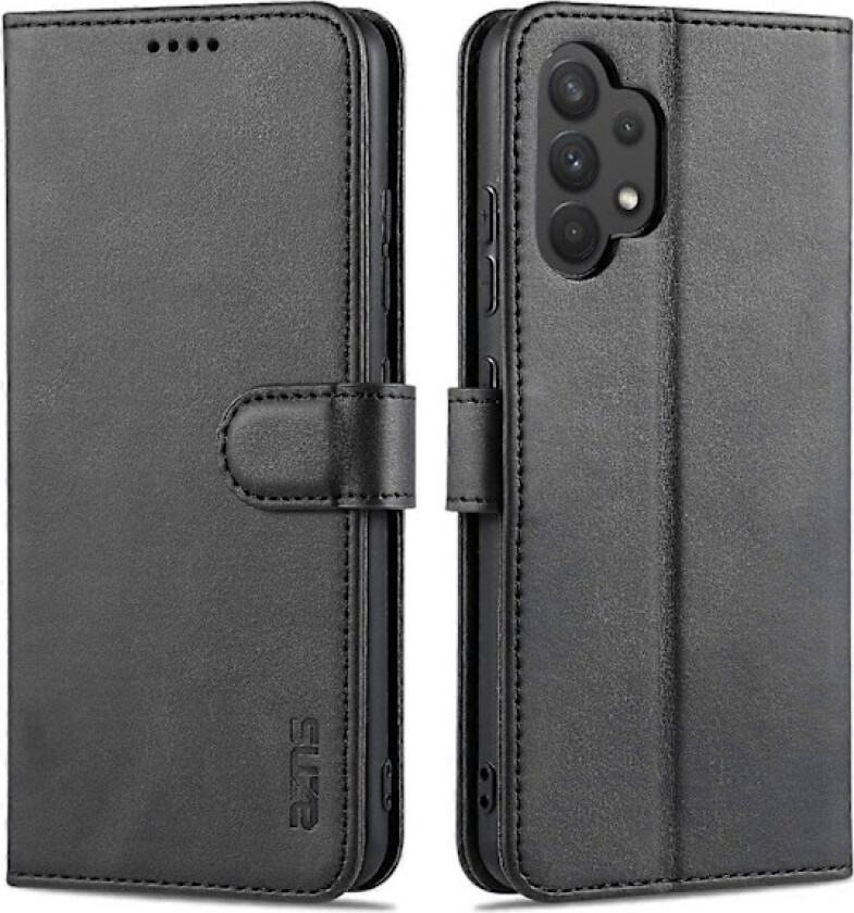 AZNS PU Lær Lommebok Stativ Telefon Deksel Skall for Samsung Galaxy A32 4G (EU Versjon)