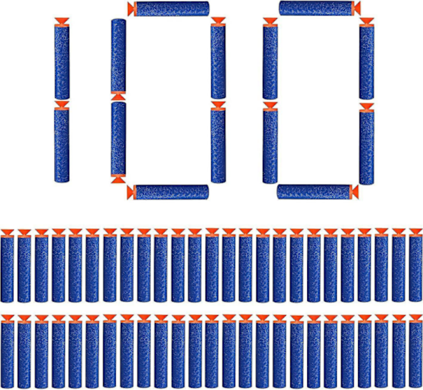 100 stk 7,2 cm sugekopp piler påfyll kuler skum piler tilbehør kompatibel med Nerf N Z10 db