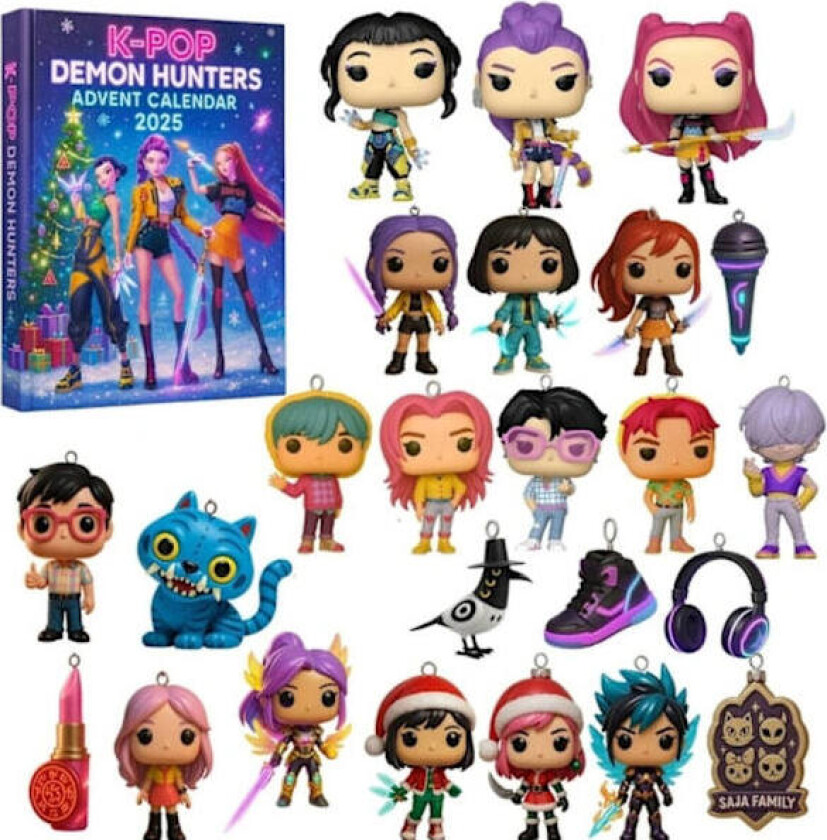 K-pop Demon Hunter, Julekalender, Juletrepynt 2D akrylanheng Demon Hunter Girls